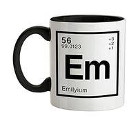 Emily Periodic Element - 11oz - Ceramic Two-Tone Mug for Coffee/Tea - Black/White - One Size