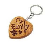 Emily Personalised Engraved Wooden Keyring