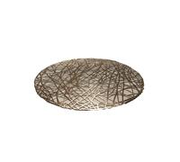 Emily Round Decorative Placemats Set of 4 (38cm) - Non-Slip Heat Resistant Metallic Tablemats, Elegant Dining Mats for Kitchen Table Decoration - Luxury Interiors by Rowen Homes (Gold)