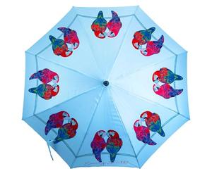Emily Smith Umbrella - Percy and Penelope Parrot - Wood Shaft & Handle - Pongee Canopy