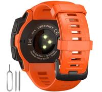 Emilydeals 22mm Watch Band for Garmin Instinct/Instinct 2, Soft Silicone Band Replacement Strap (Orange)