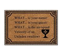 EmilyHome Fun Door Mats Outdoor/Indoor Entrance, Entryway Rug 'What is Your Name' & 'The Holy Grail' Decorative Front Mat, Doormat, Welcome Mats, 23.6 x 15.7 Inch, Color-12, Size: 23.6"L x 15.7"W