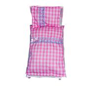 Emily's Boutique, limited edition Gingham Bed set, for Barbie and Sindy sized dolls. (Handmade in UK) (Pink)