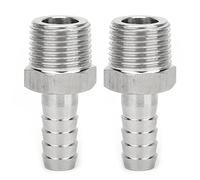 Eminchu 1/2in BSPT Male Thread Quick Coupling Connector, Durable Stainless Steel Barb Joint 2PCS for Pneumatic Equipment, Easy Air Connection (BSPT1/2-8mm)