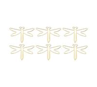 Eminchu 100Pcs Paper Clips, Cute Dragonfly Shaping Metal Office Supplies, Rustproof Plating Gold Surface Clips for Organizing Papers & Drawing in Office Home