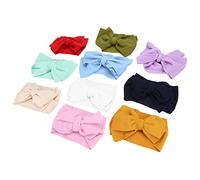 Eminchu 10Pcs Bow Headband Set for Infants Baby Hair Accessories Comfortable Nylon Elastic Head Wrap for and Parties