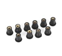 Eminchu 10Pcs M5 Rubber Well Nuts, Brass and Rubber Windshield Nuts, Anti Vibration Well with Stable Fixing, Ideal for Automotive Applications