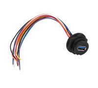 Eminchu 16 Pin Snap Type Connector, USB 3.0 Receptacle Connector, IP67 Panel Mount Adapter with Snap On Connection, Ideal for Mechanical Equipment & Outdoor Devices, 20cm Wire