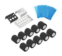Eminchu 200pcs Disposable Pen Covers Elastic Bandage Rolls 10pcs Grip Wrap for Artists Non-Slip Protection