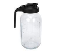 Eminchu 2pcs Glass Pitcher with Lid, Leakproof Mason Jar Pitcher, Heavy Duty Glass Container with Wide Mouth Precise Measuring Marks, Ideal for Water, Tea, Juice & Cold Brew (64oz)