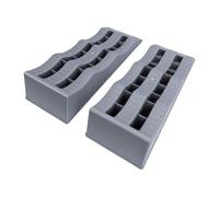 Eminchu 2PCS Heavy Duty Campervan Leveling Ramps, Three Step Blocks for Optimal Stability, Perfect for RVs and Trailers, Rubber Material, Gray Color