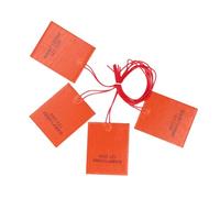 Eminchu 4 Pcs Silicone Rubber Heating Mat 20W Electric Flexible Heater for Pipe and Tank Insulation 80x100mm
