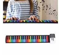 Eminchu 49 Keys Silicone Keyboard Piano Foldable Mini Piano Keyboard with Built in Speaker & Rechargeable Battery for Beginners Travel Home Practice