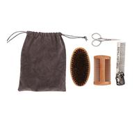 Eminchu 4Pcs Beard Care Set with Stainless Steel Scissors Stylish Mustache Brush & Combs for Men Grooming Essentials (Set)