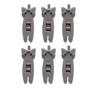 Eminchu 6Pcs Cat Snack Clips, Non Slip Food Bag Sealing Clips with Metal Spring, Multi Purpose Snack for Clothing & Documents (Gray)