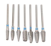 Eminchu 7pcs Tungsten Carbide Nail Drill Bits Set, Professional Manicure Grinding Heads, Portable Nail Art Tool Kit with Efficient Grinding, Ideal for Polish Removal