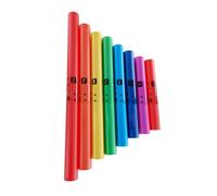 Eminchu 8Pcs Musical Sound Tube Colorful Set, 8 Tones Percussion Instrument, PE Plastic Educational Toy, Ideal for Collective Performance Home Classroom, 8 Pieces (without Rope)