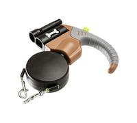 Eminchu 9.84ft Dual Dog Retractable Leash with a Bright LED Night Light Dual Head Brake and Lock Automatic Telescopic Tractor Dog Tape with Thickened Nylon for Outdoor Pets Walking (Brown)