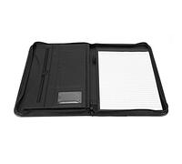 Eminchu A4 Zipped Conference Folder PU Leather, Business Organiser with Calculator Holder, A4 Paper Pad Organiser for Cards & Documents