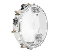 Eminchu Adjustable Tone Double Row Jingle Bells Tambourine for Beginners, Self Tuning Hand Percussion Instrument 8" for Drummers (Clear)