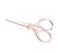 Eminchu Antique Sewing Shears Scissor Embroidery Tool for Cross Stitch DIY, Small Scissor with TPR Handle for Artwork Production (Rose Gold)