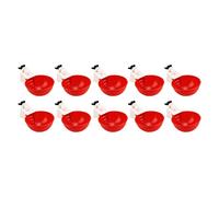 Eminchu Automatic Chicken Waterer Cups for Poultry 10 Pcs Large Capacity Drinking Bowl for Chickens Ducks Geese Made of Safe Plastic (Big Red Bowl)