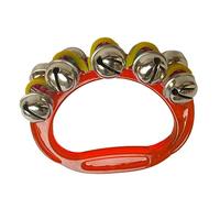 Eminchu Band Wrist Bell, Plastic Handbells for Kids, Crisp Sound Musical Percussion Instrument, Ideal for Early Education, Parent Child Interaction & Sociability (Red)