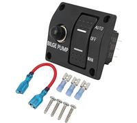 Eminchu Bilge Pump Switch Panel with Built-in Circuit Breaker for Yacht Accessory, 3 Way Panel for Boat Control, 12V 24V