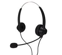 Eminchu Binaural Business Headset Noise Cancelling Comfortable Dual Sided Headset for Call Center Online Courses Black