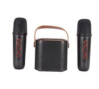 Eminchu Bluetooth Karaoke Machine Stereo with Dual Microphones and RGB Lights for Travel and Weddings Compact and Elegant (Black)