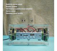 Eminchu Bluetooth Speaker DIY Kit Stylish Mini Portable Speaker for Music Lovers Gray 3W Stereo Sound 2 Units (Clear)