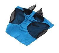 Eminchu Breathable Horse Fly Mask with Ears Protection Practical for All Horses, Knitted Fabric, 17.3x14.2in (Blue)
