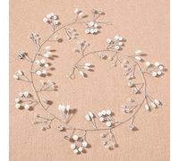 Eminchu Bridal Pearl Headpiece, Soft Chain Pearl Headdress, Wedding Hair Accessories, Ideal for Brides & Special Occasions, 50cm (#2)