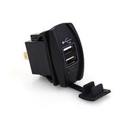 Eminchu Car Dual USB 5V 3.1A LED for Motorcycle ATV Boat Electric Car Cover Water Dust Protection Universal Fit GPS ABS Plastic