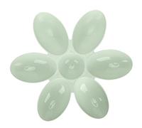 Eminchu Cat Food Bowl with 6 Grids for Organized Feeding Time - Flower Petals Shaped Plastic Bowl for Cats, 16.3in, Durable and Odor-Free (Green)