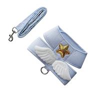 Eminchu Cat Harness Leash Adjustable Cute Angel Wings Vest for Daily Walks Lightweight Soft Fabric (XXL (4-6kg / 8.8-13.2lb))