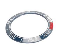 Eminchu Ceramic Watch Bezel Insert Stylish 41.5mm Replacement Parts for Watchmaking and Repair Shops (Blue Base White Digit)