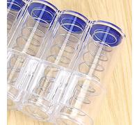 Eminchu Coin Changer Dispenser Multi Layer Stackable Coin Storage Tubes Large Capacity for Office and Bank Plastic Stainless Steel (Transparent)