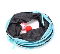 Eminchu Collapsible Cat Tunnel Toy with Crinkle Paper and Rattle Ball for Active Pets, Durable 3-Sided Design, Easy Storage, Ideal for Kittens and Cats