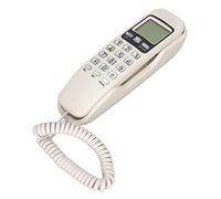Eminchu Corded Wall Mount Telephone Multifunction Retro Design with LCD Display for Hotel and Home Office Compact Size ABS (White)