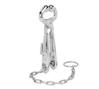 Eminchu Cow Nose Pliers Stainless Steel Durable Tool with Chain for Cattle Ranching 20x7.2cm