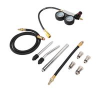Eminchu Cylinder Down Tester High Precision Dual Gauge Compression Tester for Gasoline Engines 2 Gauge Kit