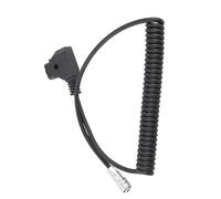 Eminchu D-Tap Power Cable for 4K Camera, Durable Spring Cord, Powers BMP 4K Using V-Mount or Gold Mount Battery, Black, 110cm