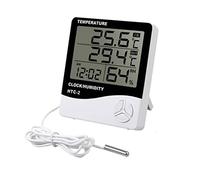 Eminchu Digital Hygrometer Thermometer for Indoor Outdoor, 1.5m Cable | External Probe Temperature Humidity Monitor, Large Display, AAA Battery, Aquarium Greenhouse Garden