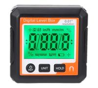 Eminchu Digital Level Box Magnetic Inclinometer Accurate Angle Gauge for Wood Processing Auto Repair ABS 2 X AAA (Orange White)
