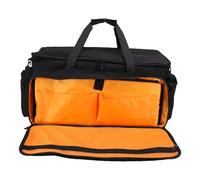 Eminchu DJ Cable Bag, Large Capacity DJ Equipment Bag, Thick Foam Lining Storage with 6 Detachable Dividers & Multi Pockets, Ideal for Mixer, Turntable, Microphone & Music Accessories
