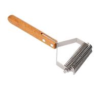 Eminchu Dog Dematting Deshedding Brush Sturdy Stainless Steel Dual Sided Comb for Easy Grooming Ideal for All Pets with Wooden Grip (Large)
