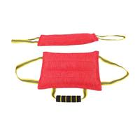 Eminchu Dog Pillow Tug Toy for Bite Training Portable Interactive Play, Chew Proof Fiber Composite Material 2 Units, Ideal for Dogs and Trainers (Red)