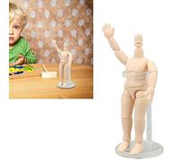 Eminchu Doll Body 4.1 Inch High Flexible Joints Semi Finished Durable Plastic Cement Doll Body for 1/12 BJD and OB Dolls (Milky White)