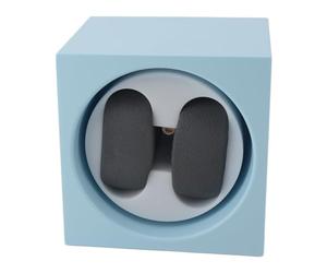 Eminchu Double Automatic Watch Winder with LED Light 2 Speeds Adjustable the Third Generation Smart Chip Quiet Operation Anti Magnetism Smart Watch Winder with USB Battery Powered (Light Blue)